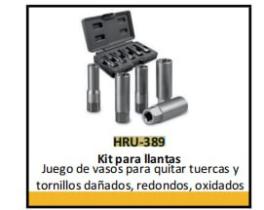 REMYC HRU-389 - Juego de vasos para quitar tuercas y tornillos dañados, redo